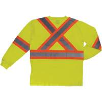 Long Sleeve Safety T-Shirt, Cotton, X-Small, High Visibility Lime-Yellow Sécurité Médic