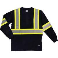 Long Sleeve Safety T-Shirt, Cotton, X-Small, Black Sécurité Médic
