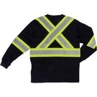 Long Sleeve Safety T-Shirt, Cotton, X-Small, Black Sécurité Médic