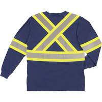 Long Sleeve Safety T-Shirt, Cotton, X-Small, Navy Blue Sécurité Médic
