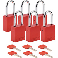 Lockout Padlock, Safety Padlock, Keyed Different, Aluminum, 1-1/2" Width Sécurité Médic