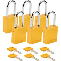 Lockout Padlock, Safety Padlock, Keyed Different, Aluminum, 1-1/2" Width Sécurité Médic