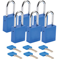 Lockout Padlock, Safety Padlock, Keyed Different, Aluminum, 1-1/2" Width Sécurité Médic
