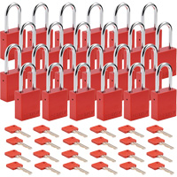 Lockout Padlock, Safety Padlock, Keyed Different, Aluminum, 1-1/2" Width Sécurité Médic