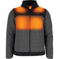 Veste chauffante M12 QuietShell avec pile, Hommes, Petit, Gris Sécurité Médic