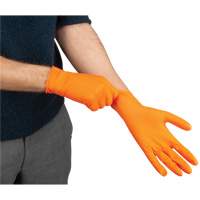 Heavyweight Tactile Grip Examination Gloves, Small, Nitrile, 8-mil, Powder-Free, Orange, Class 2 Sécurité Médic