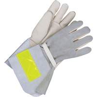 Lined Utility Gloves with 5" Cuff, Grain Cowhide, Size 10 Sécurité Médic
