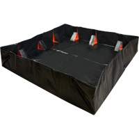 Berme d&eacute;ployable &agrave; mur IBX, Capacit&eacute; 1077 gal. US, 12' la x 12' lo x 12" h, Support &agrave; encliqueter Sécurité Médic