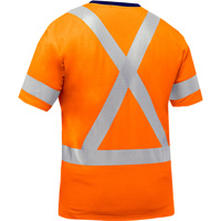 Chemise &agrave; manches courtes et X au dos Bisley, Poly-coton, Petit, Orange haute visibilit&eacute; Sécurité Médic