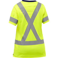 Chemise &agrave; manches courtes et X au dos Bisley pour femmes, Poly-coton, Petit, Jaune lime haute visibilit&eacute; Sécurité Médic