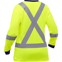 Chemise &agrave; manches longues et X au dos Bisley pour femmes, Poly-coton, Petit, Jaune lime haute visibilit&eacute; Sécurité Médic