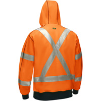 Bisley&reg; X-Back Full Zip Hooded Sweatshirt with Sherpa Lining, Small, High Visibility Orange Sécurité Médic