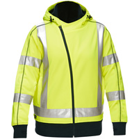 Bisley&reg; X-Back Women's Contoured Full Zip Hooded Sweatshirt with Sherpa Lining, Small, High Visibility Lime-Yellow Sécurité Médic