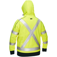 Bisley&reg; X-Back Women's Contoured Full Zip Hooded Sweatshirt with Sherpa Lining, Small, High Visibility Lime-Yellow Sécurité Médic