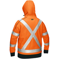Bisley&reg; X-Back Women's Contoured Full Zip Hooded Sweatshirt with Sherpa Lining, Small, High Visibility Orange Sécurité Médic