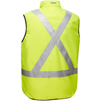 Veste bouffante r&eacute;versible avec X au dos Bisley, Jaune lime haute visibilit&eacute;, Petit, Polyester Sécurité Médic