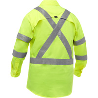 Chemise de travail &agrave; manches longues et X au dos Bisley avec X-Airflow, Poly-coton, Petit, Jaune lime haute visibilit&eacute; Sécurité Médic