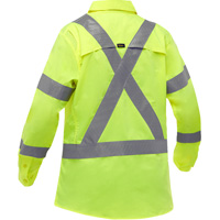 Chemise de travail &agrave; manches longues et X au dos Bisley avec X-Airflow pour femmes, Poly-coton, Petit, Jaune lime haute visibilit&eacute; Sécurité Médic