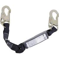 SA-5200-2.5 Shock Absorbing Lanyard, 2.5', Snap Hook Center, Snap Hook Leg Ends, Polyester Sécurité Médic