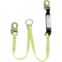 SA-5405-4 Shock Absorbing Lanyard, 4', Snap Hook Center, Snap Hook Leg Ends, Polyester Sécurité Médic