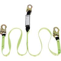SA-54000-6 Shock Absorbing Lanyard, 6', Snap Hook Center, Snap Hook Leg Ends, Polyester Sécurité Médic