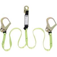 SA-54022-4 Shock Absorbing Lanyard, 4', Form Hook Center, Snap Hook Leg Ends, Polyester Sécurité Médic