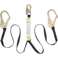 SA-64022-6 Shock Absorbing Lanyard, 6', Form Hook Center, Snap Hook Leg Ends, Polyester Sécurité Médic