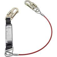 SA-5500-4 Shock Absorbing Lanyard, 4', Snap Hook Center, Snap Hook Leg Ends, Galvanized Steel Sécurité Médic