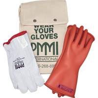 Rubber Electrical Insulating Glove Kit, ASTM Class 0, Size 8, 11" L Sécurité Médic