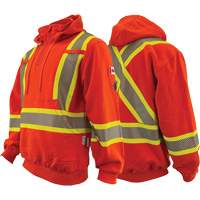 Atlas Guardian&reg; FR/AR Quarter-Zip Hoodies, Men's, X-Small, High Visibility Orange, 18 cal/cm² Sécurité Médic