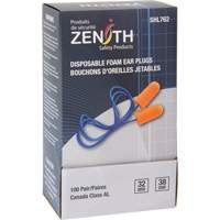 Foam Earplugs, Pair - Polybag, Corded Sécurité Médic