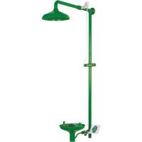 Douche combin&eacute;e pour laboratoire avec cuvette ouverte en ABS, Montage mural Sécurité Médic