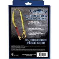 External Energy Absorber Lanyard with 2-1/4" Hook in Retail Box, 6', Snap Hook Center, Snap Hook Leg Ends, Polyester Sécurité Médic
