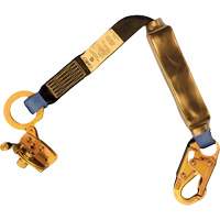 Trailing Rope Grab with Attached Shock Pack Lanyard, 2', Snap Hook Center, Snap Hook Leg Ends, Polyester Sécurité Médic