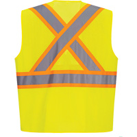 Veste de s&eacute;curit&eacute; &agrave; bandes contrastantes, Jaune lime haute visibilit&eacute;, Petit, Polyester Sécurité Médic