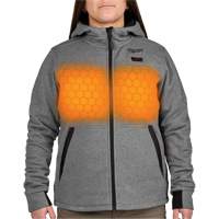 M12 Heated Hoodie with Battery, Women's, Medium, Grey, Poly-Cotton Sécurité Médic
