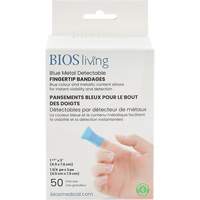 Blue Bandages, Fingertip, 3", Fabric Metal Detectable, Sterile Sécurité Médic