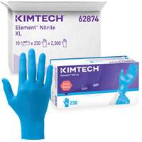 Gants d'examen Kimtech Element, T-petit, Nitrile, 3,2 mils, Sans poudre, Bleu, Classe 2 Sécurité Médic