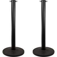 Industrial Stanchion, 37" High, Black Sécurité Médic