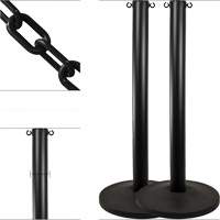 Industrial Stanchion Kit with Plastic Chain, 37" High, Black Sécurité Médic
