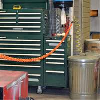 Magnetic Chain Barrier Warehouse Kit, Orange, 2" Link, 15' Length Sécurité Médic