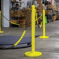 Bicolour Plastic Barrier Chain, Green/White, 2" Link, 500' Length Sécurité Médic