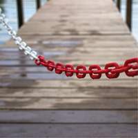 Bicolour Plastic Barrier Chain, Green/White, 2" Link, 500' Length Sécurité Médic