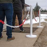 Bicolour Plastic Barrier Chain, Green/White, 2" Link, 500' Length Sécurité Médic