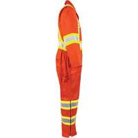 High-Visibility Unlined Coveralls, Small, High Visibility Orange Sécurité Médic