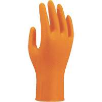Gants jetables haute visibilit&eacute; 709HVO, 7/Petit, Nitrile, 8 mils, Sans poudre, Orange Sécurité Médic