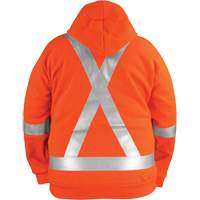 High-Visibility Wind Resistant Zip-Front Sweatshirt with DetachableHood, Men's, Small, High Visibility Orange, 27.7 cal/cm² Sécurité Médic