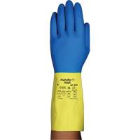 Gants r&eacute;sistants aux produits chimiques AlphaTec 87-224, Taille 7, 12,8" lo, N&eacute;opr&egrave;ne/Latex de caoutchouc, Doublure en Coton/Ouat&eacute;e, 26,8 mils Sécurité Médic