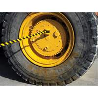 HAZLOK Safety Barrier System, Plastic, Magnetic Mount, 30', Black and Yellow Tape Sécurité Médic