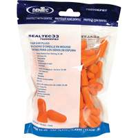 Bouchons d'oreilles jetables en mousse orange SEALTEC33, Vrac - Sac en poly Sécurité Médic